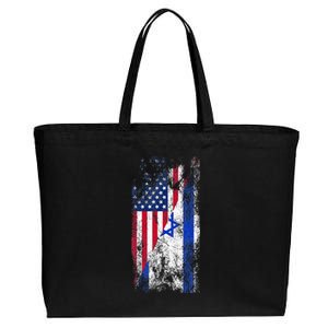 Usa Israel Flags United States Of America Israeli Cotton Canvas Jumbo Tote