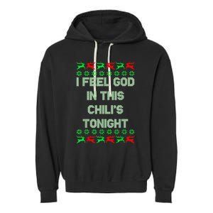 Ugly I Feel God In This Chili’s Tonight Merry Christmas 2022 Garment-Dyed Fleece Hoodie