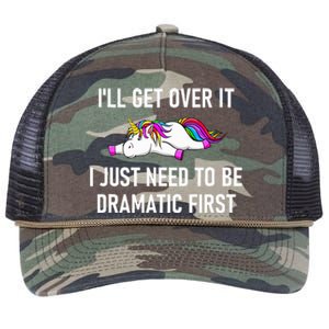 Unicorn ILl Get Over It I Just Need To Be Dramatic First Retro Rope Trucker Hat Cap