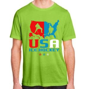 Usa Ice Hockey Independence Day American Flag Sports Gift Adult ChromaSoft Performance T-Shirt