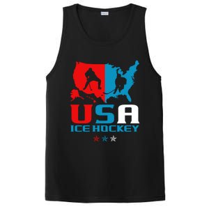 Usa Ice Hockey Independence Day American Flag Sports Gift PosiCharge Competitor Tank