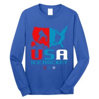 Usa Ice Hockey Independence Day American Flag Sports Gift Long Sleeve Shirt