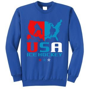 Usa Ice Hockey Independence Day American Flag Sports Gift Sweatshirt