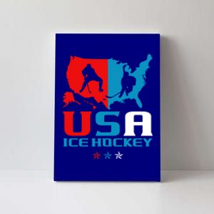 Usa Ice Hockey Independence Day American Flag Sports Gift Canvas