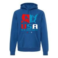 Usa Ice Hockey Independence Day American Flag Sports Gift Premium Hoodie