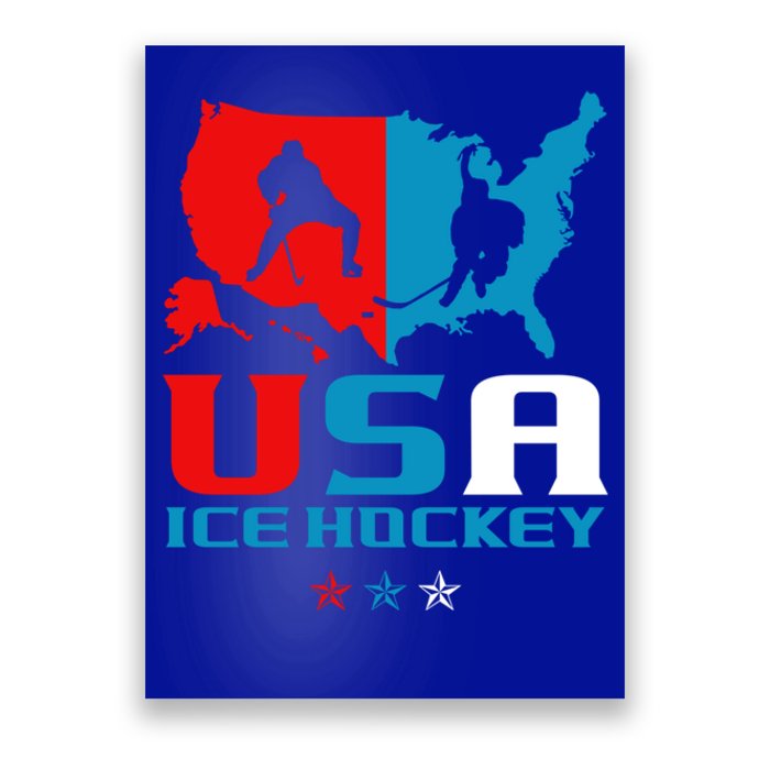 Usa Ice Hockey Independence Day American Flag Sports Gift Poster