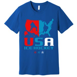 Usa Ice Hockey Independence Day American Flag Sports Gift Premium T-Shirt