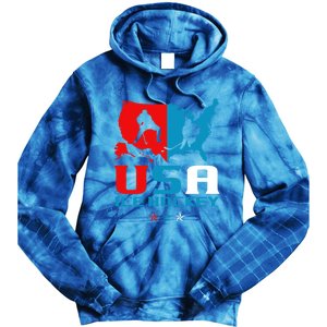 Usa Ice Hockey Independence Day American Flag Sports Gift Tie Dye Hoodie