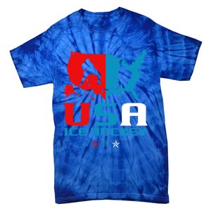 Usa Ice Hockey Independence Day American Flag Sports Gift Tie-Dye T-Shirt