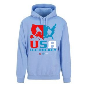 Usa Ice Hockey Independence Day American Flag Sports Gift Unisex Surf Hoodie