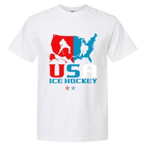 Usa Ice Hockey Independence Day American Flag Sports Gift Garment-Dyed Heavyweight T-Shirt