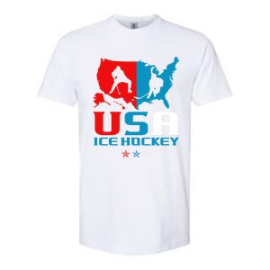 Usa Ice Hockey Independence Day American Flag Sports Gift Softstyle CVC T-Shirt