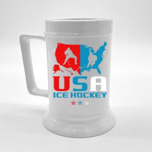 Usa Ice Hockey Independence Day American Flag Sports Gift Beer Stein