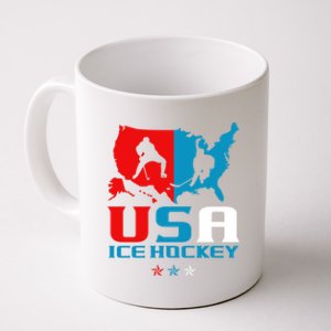 Usa Ice Hockey Independence Day American Flag Sports Gift Coffee Mug