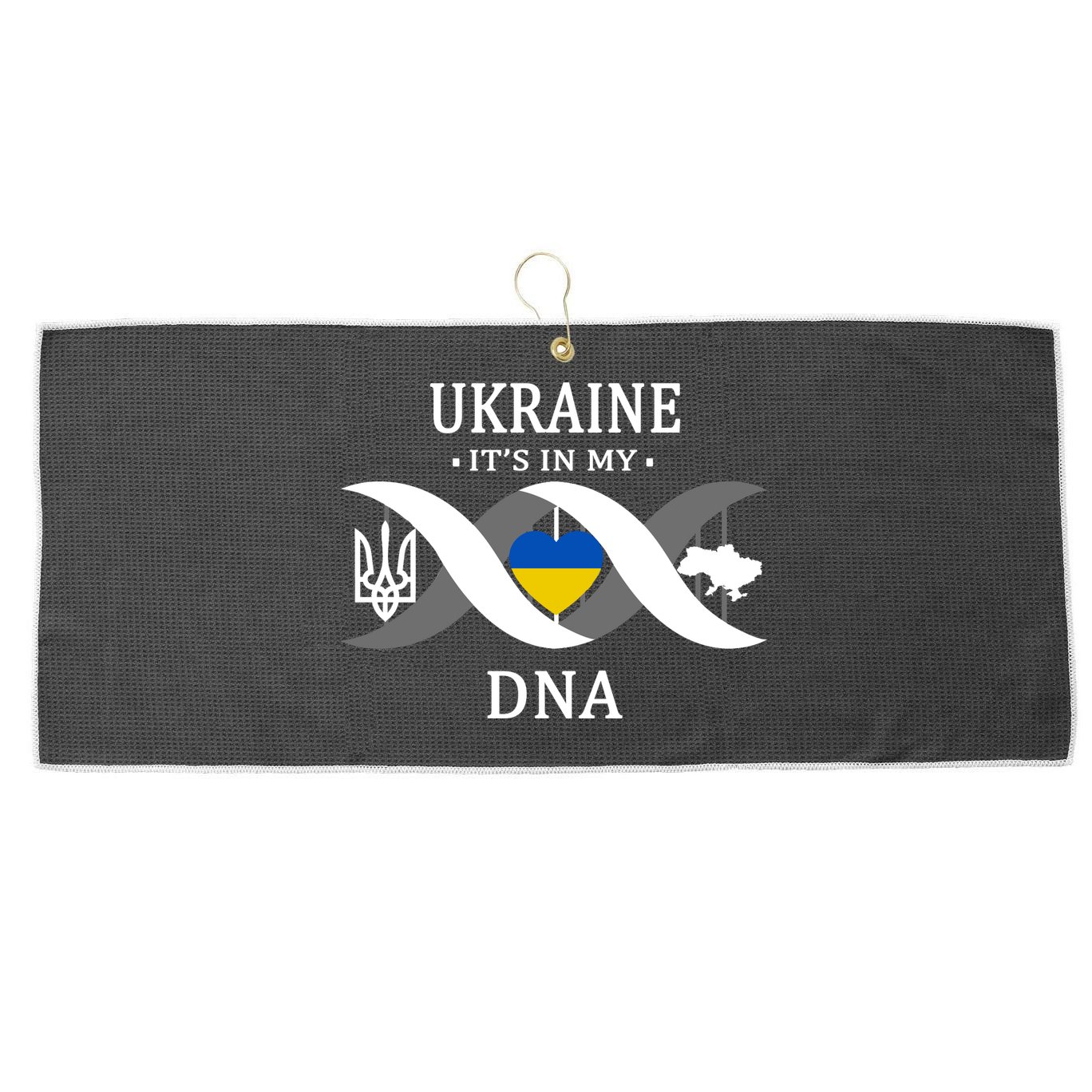 Ukraine Is In My DNA Large Microfiber Waffle Golf Towel