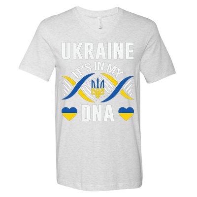Ukraine Its In My DNA National Symbol V-Neck T-Shirt