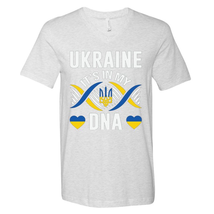 Ukraine Its In My DNA National Symbol V-Neck T-Shirt