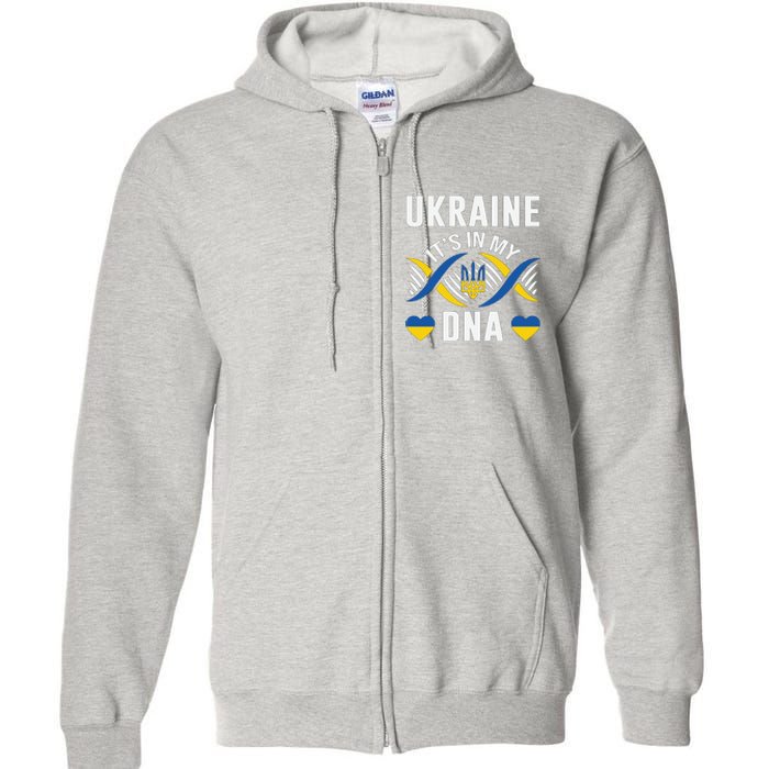 Ukraine Its In My DNA National Symbol Full Zip Hoodie