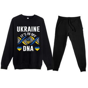 Ukraine Its In My DNA National Symbol Premium Crewneck Sweatsuit Set