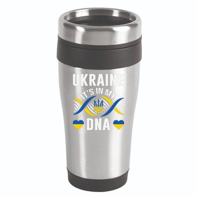 Ukraine Its In My DNA National Symbol 16oz Travel Tumbler