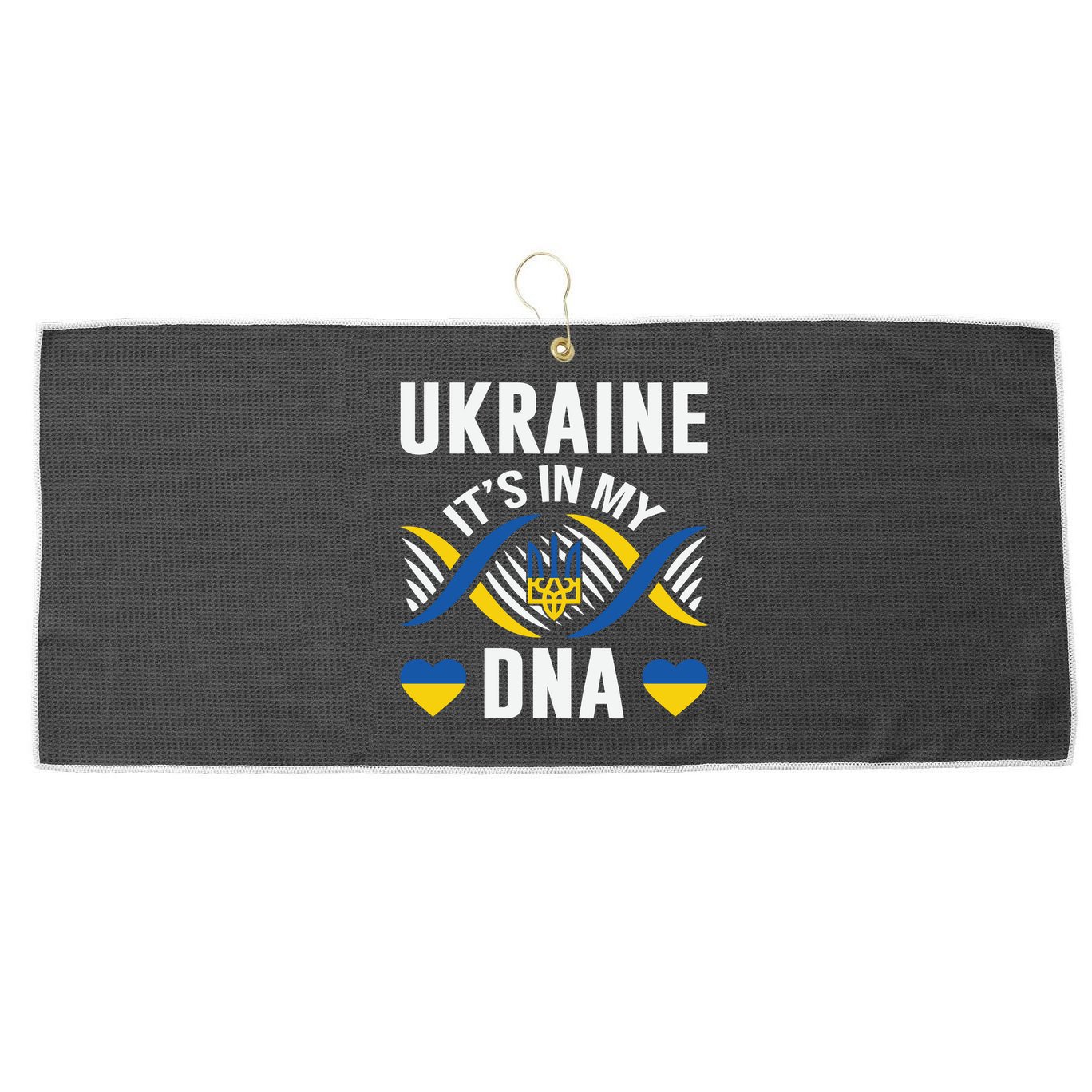Ukraine Its In My DNA National Symbol Large Microfiber Waffle Golf Towel