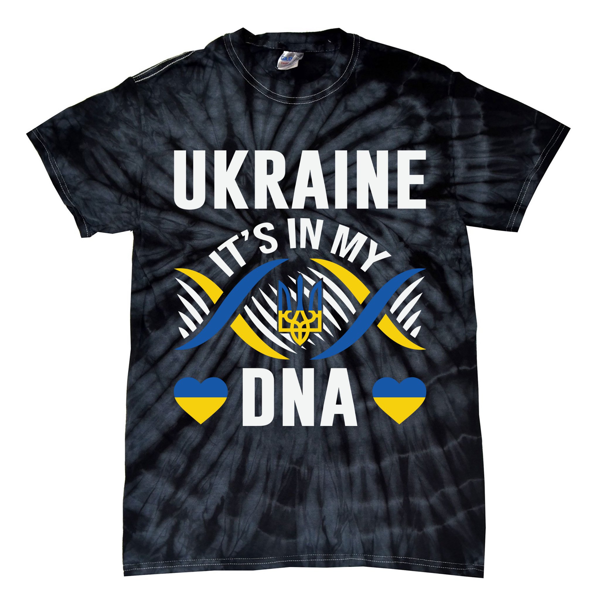 Ukraine Its In My DNA National Symbol Tie-Dye T-Shirt