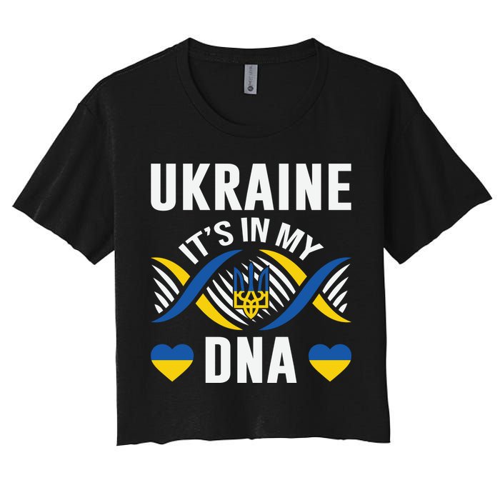 Ukraine Its In My DNA National Symbol Women's Crop Top Tee