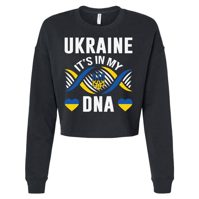 Ukraine Its In My DNA National Symbol Cropped Pullover Crew