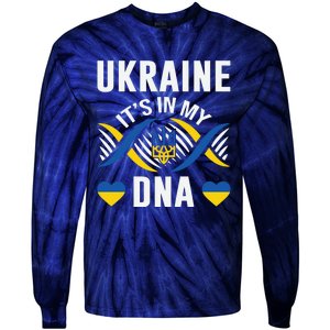 Ukraine Its In My DNA National Symbol Tie-Dye Long Sleeve Shirt