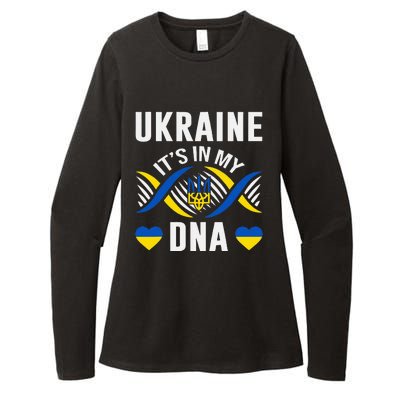 Ukraine Is In My DNA Ukrainian National Pride Flag Colors Womens CVC Long Sleeve Shirt