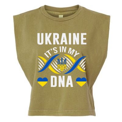 Ukraine Is In My DNA Ukrainian National Pride Flag Colors Garment-Dyed Women's Muscle Tee