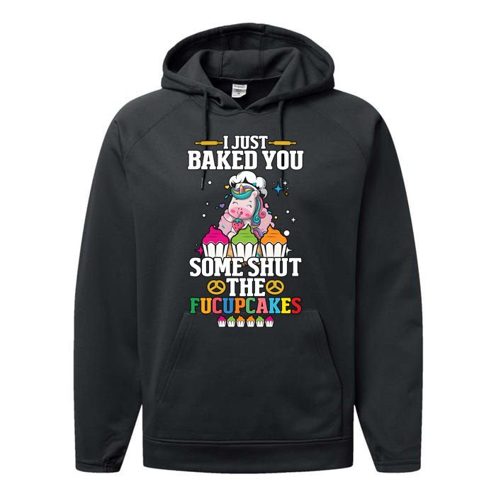 Unicorn I Just Baked You Some Shut The Fucupcakes Performance Fleece Hoodie