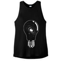 Universe In Lightbulb Outer Space Galaxy Astronomy Astronaut Ladies PosiCharge Tri-Blend Wicking Tank
