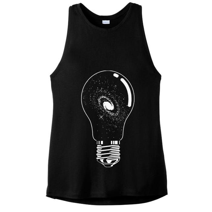 Universe In Lightbulb Outer Space Galaxy Astronomy Astronaut Ladies PosiCharge Tri-Blend Wicking Tank