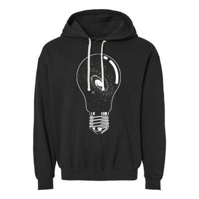 Universe In Lightbulb Outer Space Galaxy Astronomy Astronaut Garment-Dyed Fleece Hoodie