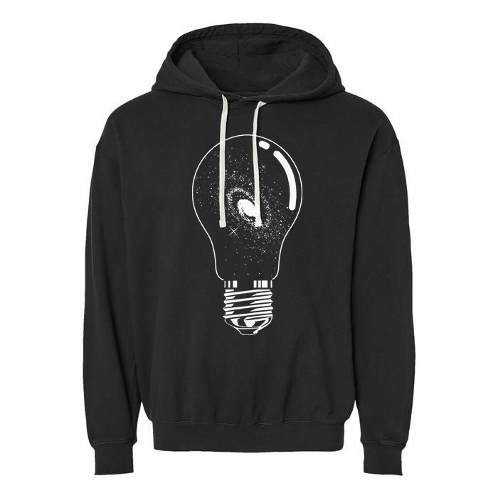 Universe In Lightbulb Outer Space Galaxy Astronomy Astronaut Garment-Dyed Fleece Hoodie