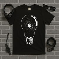 Universe In Lightbulb Outer Space Galaxy Astronomy Astronaut T-Shirt
