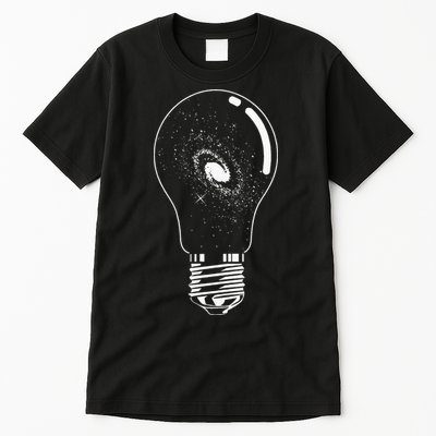 Universe In Lightbulb Outer Space Galaxy Astronomy Astronaut Tall T-Shirt