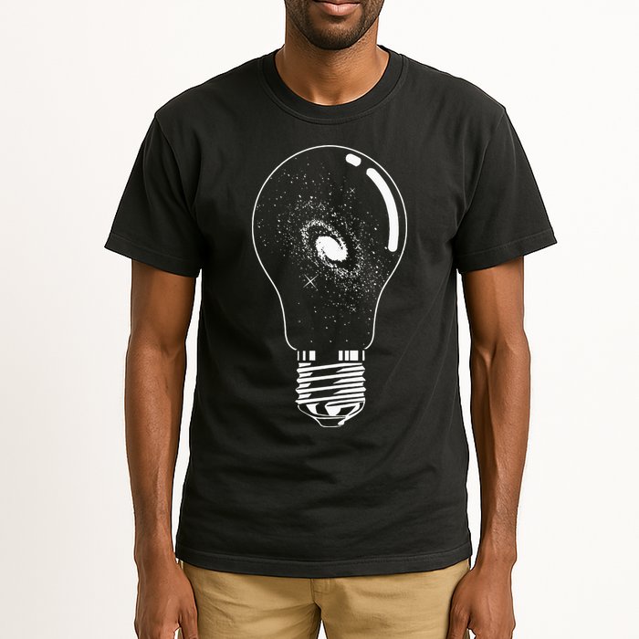 Universe In Lightbulb Outer Space Galaxy Astronomy Astronaut Tall T-Shirt