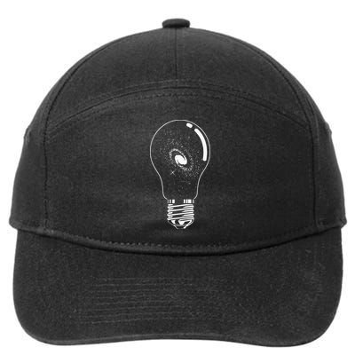 Universe In Lightbulb Outer Space Galaxy Astronomy Astronaut 7-Panel Snapback Hat