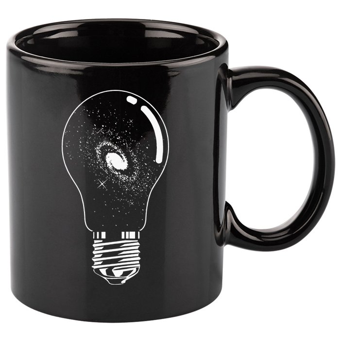 Universe In Lightbulb Outer Space Galaxy Astronomy Astronaut 11oz C Handle Ceramic Mug
