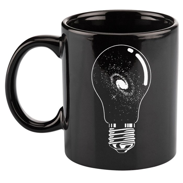 Universe In Lightbulb Outer Space Galaxy Astronomy Astronaut 11oz C Handle Ceramic Mug