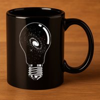 Universe In Lightbulb Outer Space Galaxy Astronomy Astronaut 11oz C Handle Ceramic Mug