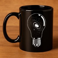 Universe In Lightbulb Outer Space Galaxy Astronomy Astronaut 11oz C Handle Ceramic Mug