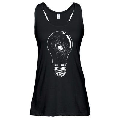 Universe In Lightbulb Outer Space Galaxy Astronomy Astronaut Ladies Essential Flowy Tank