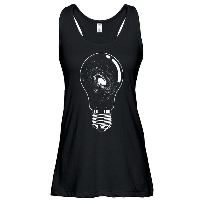 Universe In Lightbulb Outer Space Galaxy Astronomy Astronaut Ladies Essential Flowy Tank