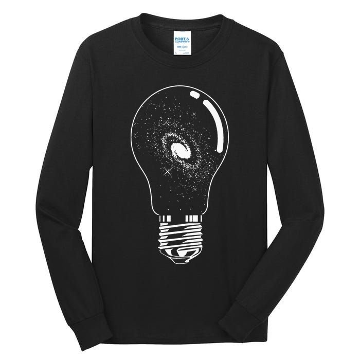 Universe In Lightbulb Outer Space Galaxy Astronomy Astronaut Tall Long Sleeve T-Shirt