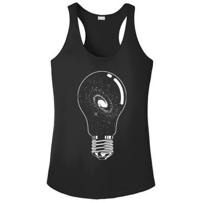 Universe In Lightbulb Outer Space Galaxy Astronomy Astronaut Ladies PosiCharge Competitor Racerback Tank