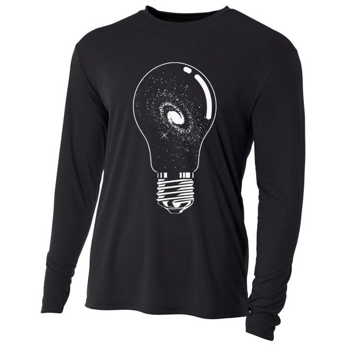Universe In Lightbulb Outer Space Galaxy Astronomy Astronaut Cooling Performance Long Sleeve Crew