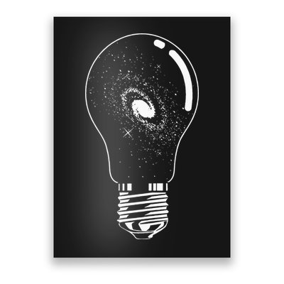 Universe In Lightbulb Outer Space Galaxy Astronomy Astronaut Poster